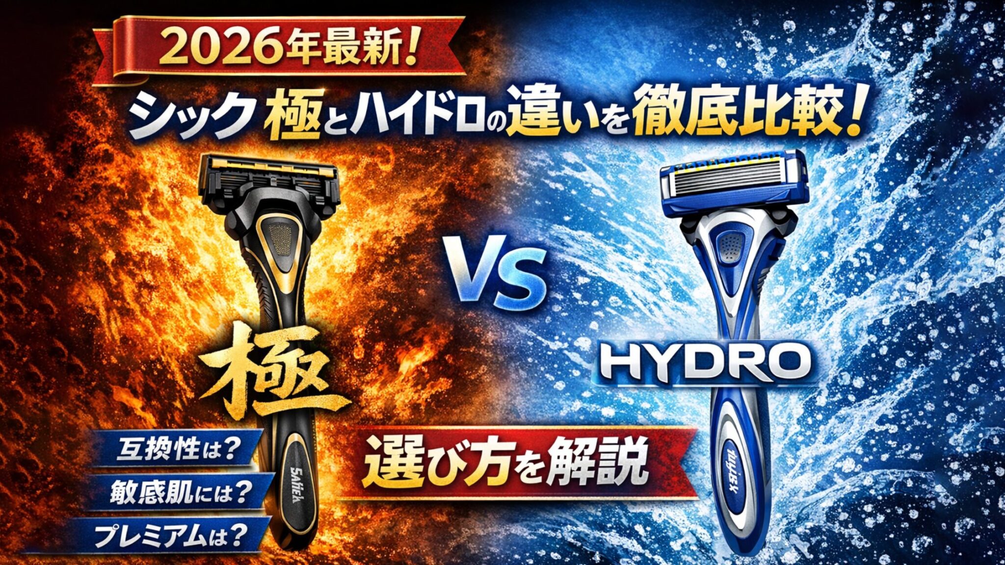 【最新】シック 極とハイドロの違いを徹底比較!互換性・敏感肌・プレミアムまで選び方を解説 | カデッキー